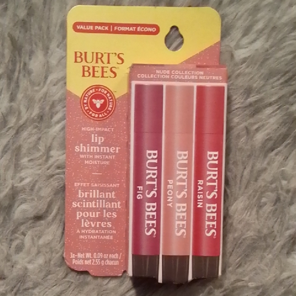 Burt's Bees Lip Shimmer Set - Fig, Peony, Raisin